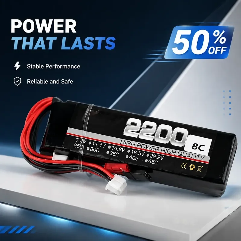 

11.1V 2200mAh Remote Control Battery for Ledi AT9 AT10 Devo7 Model Aircraft