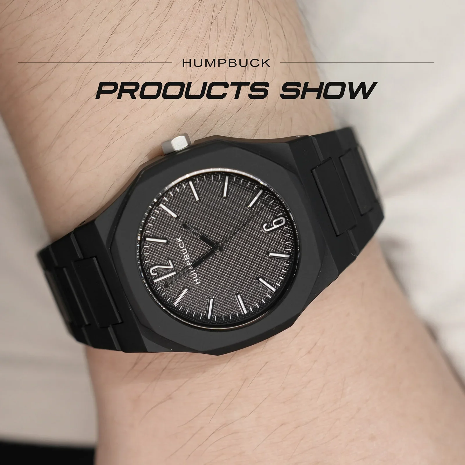 HUMPBUCK-Reloj de pulsera para hombre, cronógrafo de cuarzo, resistente al agua, con correa de silicona, informal, de negocios, nuevo diseño