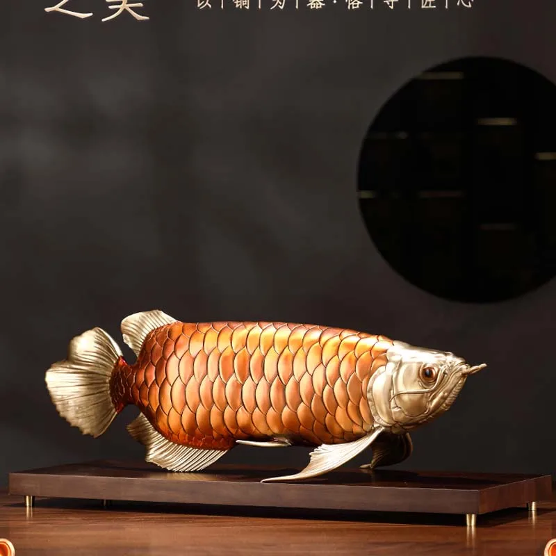 2023 high grade Good luck Dragon golden Fish Wealth Arowana HOME OFFICE BAR CLUB decoration bring lucky money Sculpture Discount