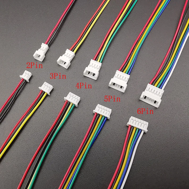 5 Paar Mini Micro JST 1,25mm Abstand 2p 3p 4p 5 p 6-polige Stecker buchse mit Kabel 150mm 28awg