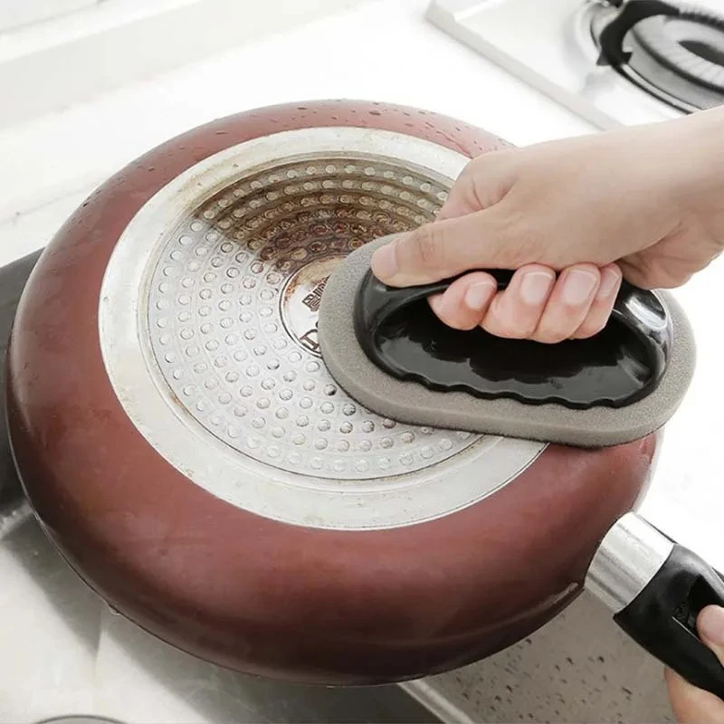 Esponja Mágica Esfoliante e Limpadora para Cozinha e Banheiro, Removedor de Ferrugem, Ferramenta de Limpeza Doméstica com Cabo para Forte Descontaminação