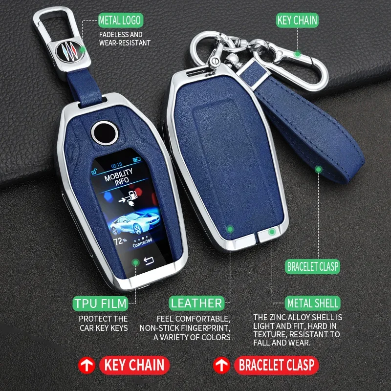 Zinc Alloy Car Key Case Cover For BMW 3 5 7 Series G11 G12 G30 G31 G32 G05 G07 X3 X4 X5 X6 X7 i8 Protector Keychain Accessories 4