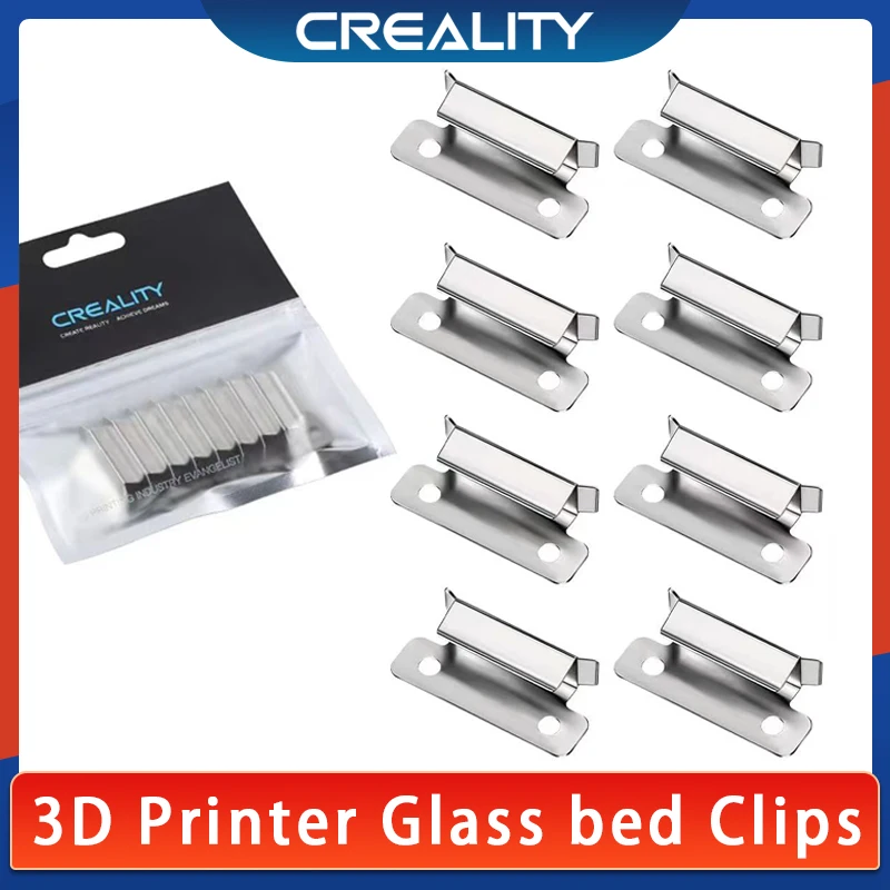 4/8/16 PCS Creality Bed Clips Clamp 7mm for Ender-3 V2/Ender-3 S/CR-10S 3D Printer Heated Bed Glass Bed Platform Clips Stainles