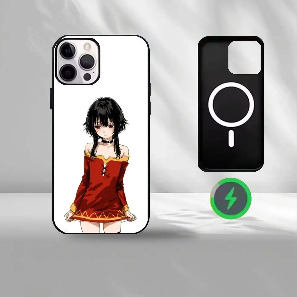 Konosuba Megumin   Phone Case For iPhone17,16,15,14,13,12,11 Plus,Wireless charging protective case soft cover