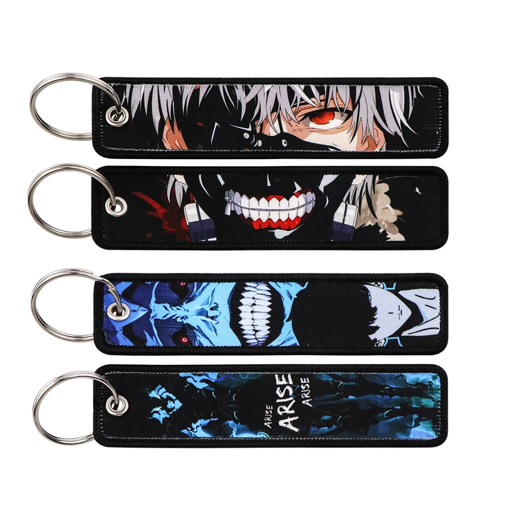 

Embroidered Key Tags Keychain for Car Motorcycles Cool Japanese Anime Keyring Men Women Holder Fashion Jewelry Accessories 1pc