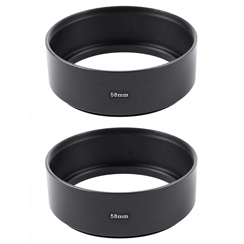 

2Pcs 58Mm Mount Standard Metal Lens Hood For Canon Nikon Pentax Sony Olympus