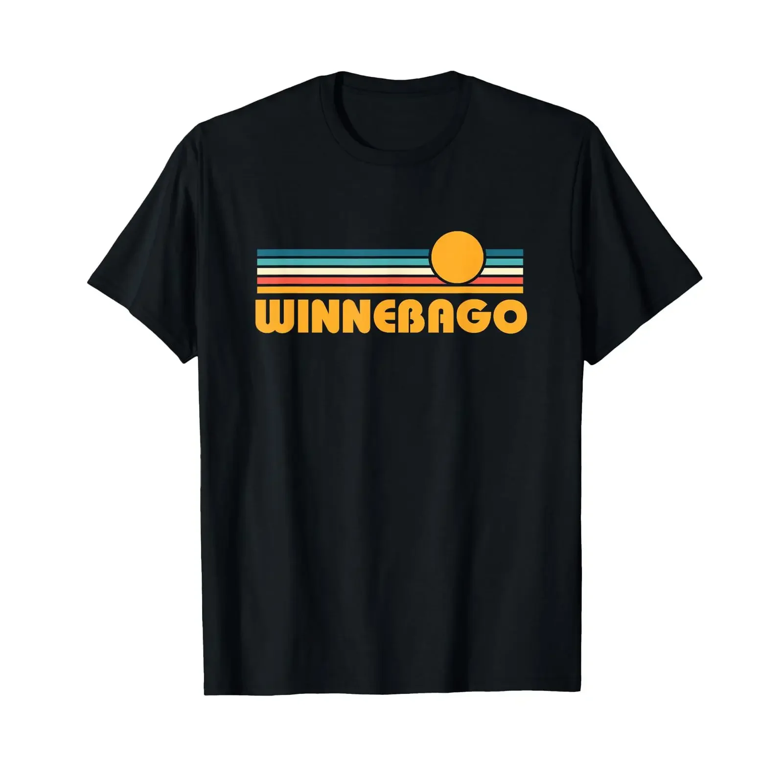 Camiseta retrô Winnebago Minnesota Sunset vintage lavada unissex, roupas de designer de moda, streetwear, casual e estiloso.