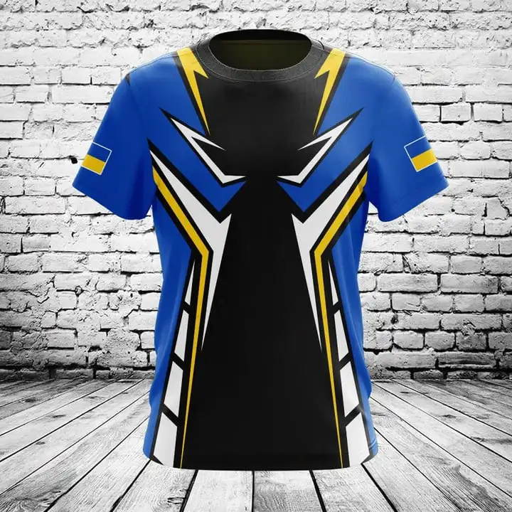 Custom Name Summer Casual Ukraine Shield Skull Graphic T-shirts Unisex Fashion Daily Jersey Loose Oversized Short Sleeve Clothes
