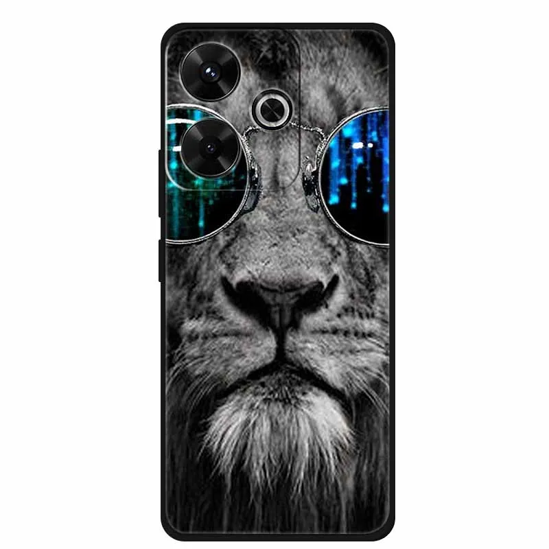 ل Xiaomi Redmi 13 13x حافظة Redmi13 x غطاء الهاتف الذئب الأسود سيليكون لينة الغطاء الخلفي ل Xiaomi Poco M6 4G حافظة M 6 Plus Coque #4