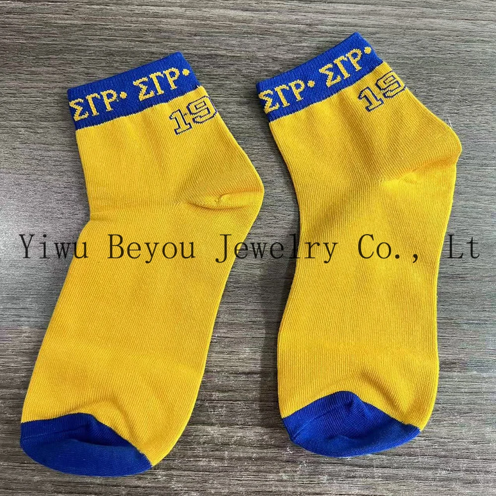 جوارب سيجما جاما رو اليونانية للحفلات النادي 1922 باللون الأصفر والأزرق #6