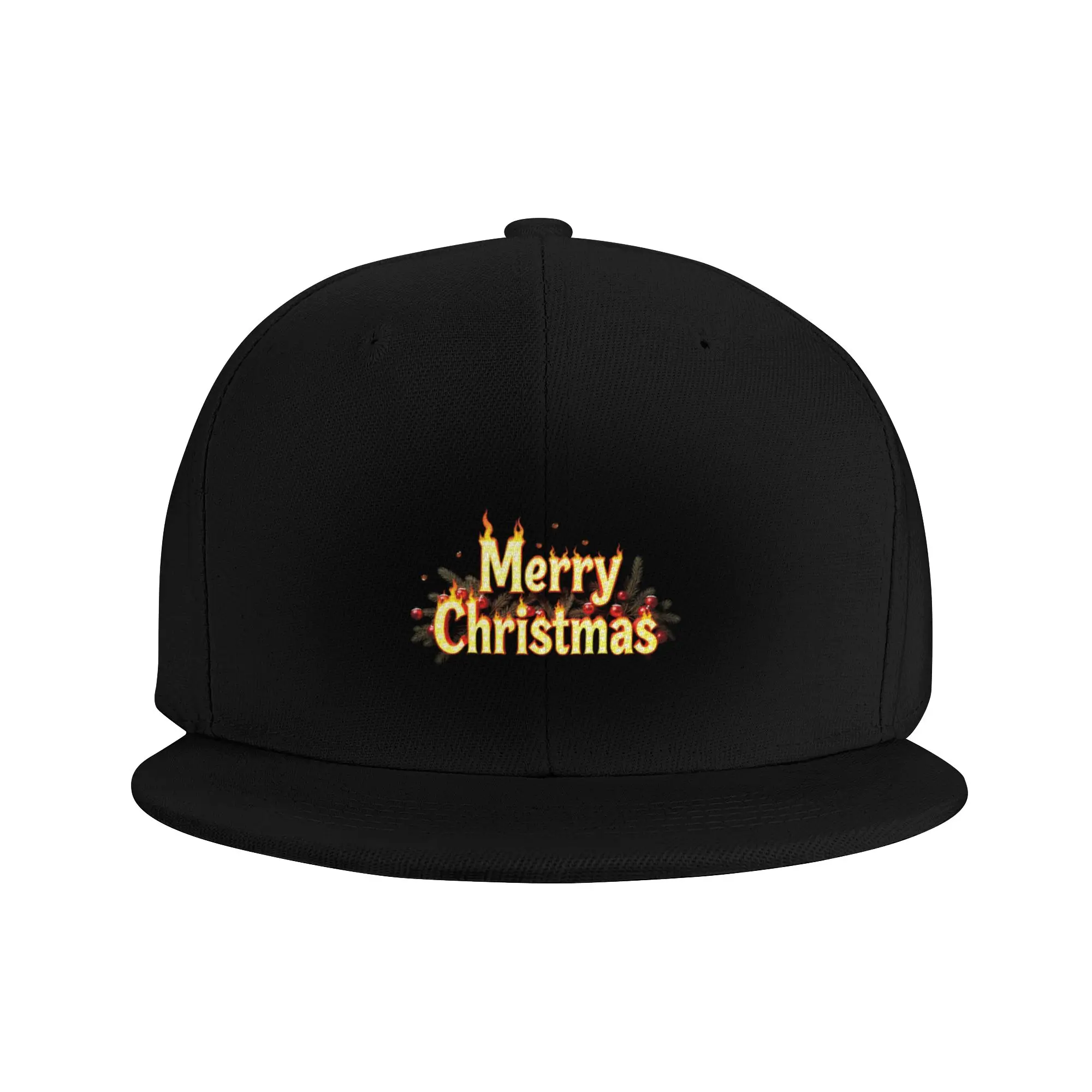 Fashion Christmas Tree Design with Fire Effect   Holiday Art Flat Brim Sun Hat  Office Workers Men Hat