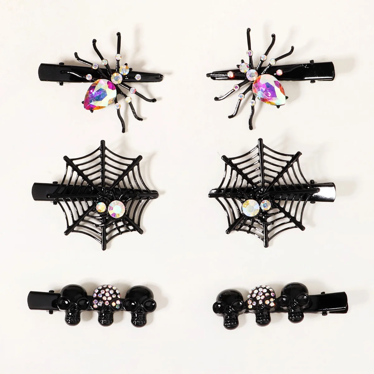 Halloween Accessories Spider Bat Skull Crystal Hairpin Hair Clips for Women Hair Jewelry Party Hairclips Girls Headpiece Gift