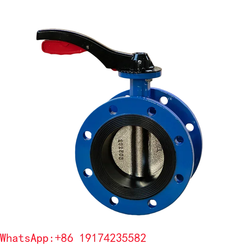 DN125 Manual Power Wafer Type Flanged Butterfly Valve With Hand Lever For Water Media