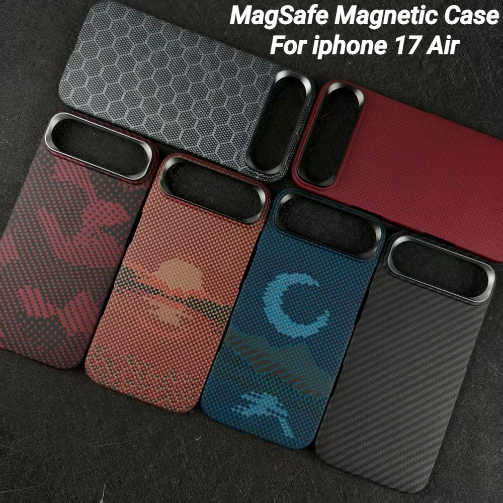 

Magnetic Aramid Fiber Case for iPhone Air Ultra Thin Bare Feel Lightweight Carbon Texture Protective Cover