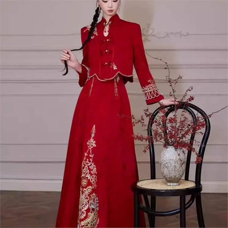 رداء صباحي شيونغسام جديد على الطراز الصيني لتحميص نمط الملابس ذات الياقة الوقوف الصغيرة الحجم #4