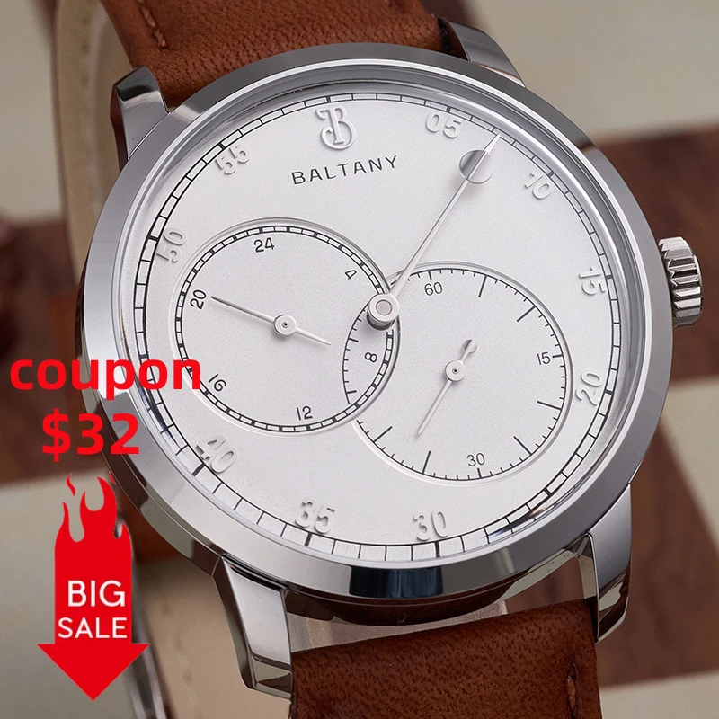 Baltany S4098 Original Asymmetric Dial Design Men Watch Sapphire Crystal Luminous Waterproof Casual Business Quartz Wristwatch