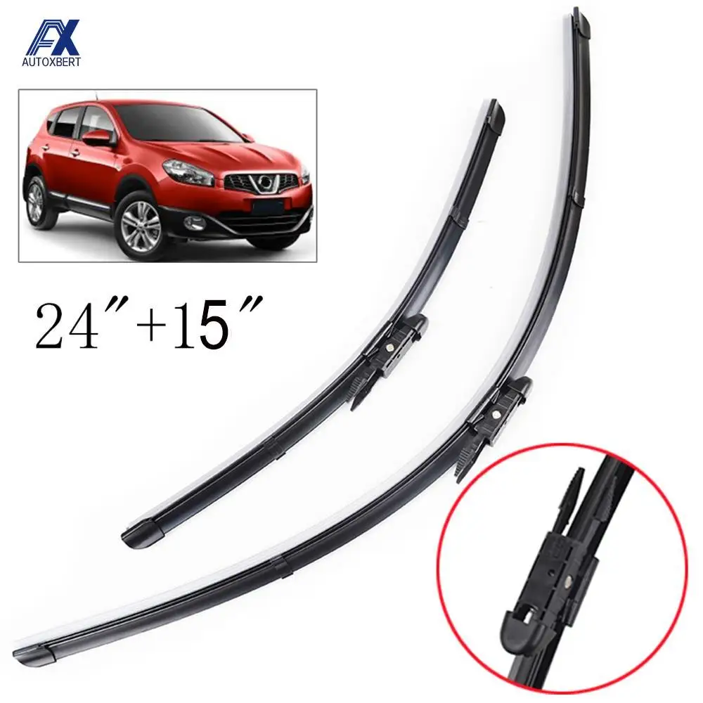 Front Wiper Blades For Nissan Qashqai J10 Exact Fitting 2006 2007 2008 2009 2010 2011 2012 2013 Rubber Car Accessories 24\