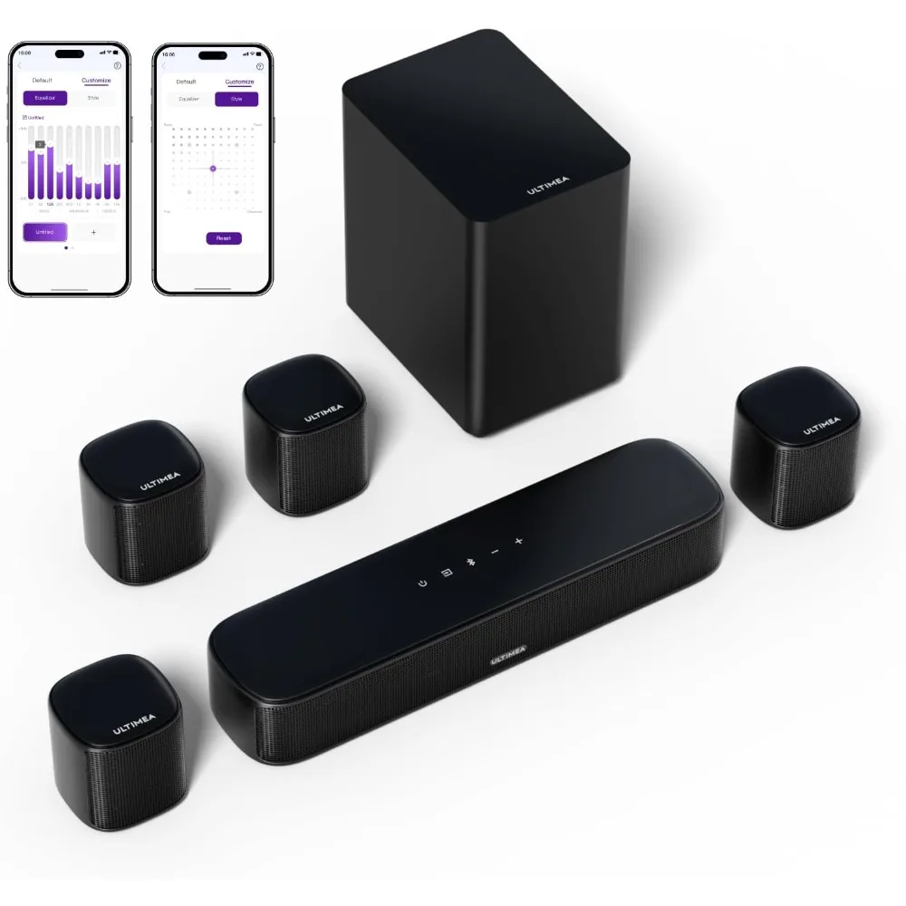 

7.1ch Virtual Surround Sound Bar, Surround Sound System for TV, Sound Bar for Smart TV with 4 Surround Speakers, Peak Power 330