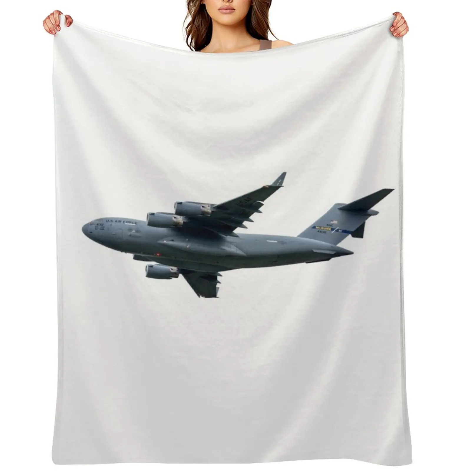 

USAF C-17 Globemaster 111 Throw Blanket Furry Single Loose bed plaid Blankets