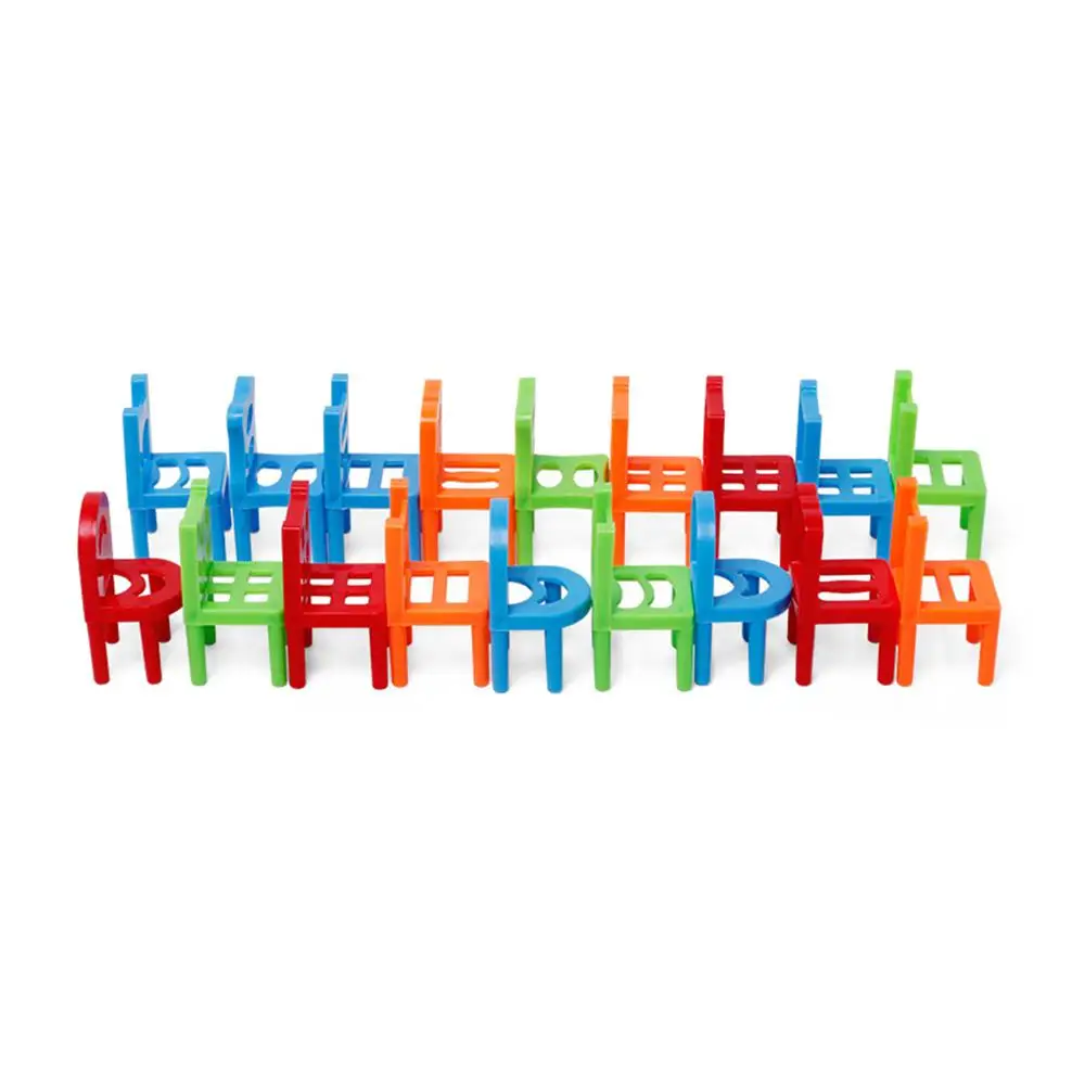 Mini Chair Balance Blocks Toy Plastic Assembly Blocks Stacking Chairs Kids Educational Family Game Balancing Training