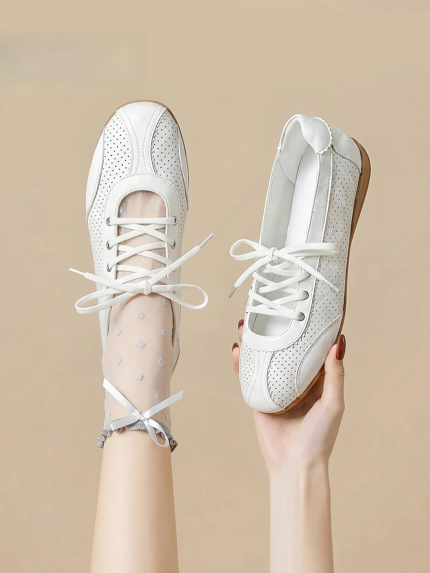 

Breathable Mary Jane Sports Sandals Women's 2026 New Summer Versatile Flat Shoes Ballet De Xin White Sneakers Low Cut Casual ...