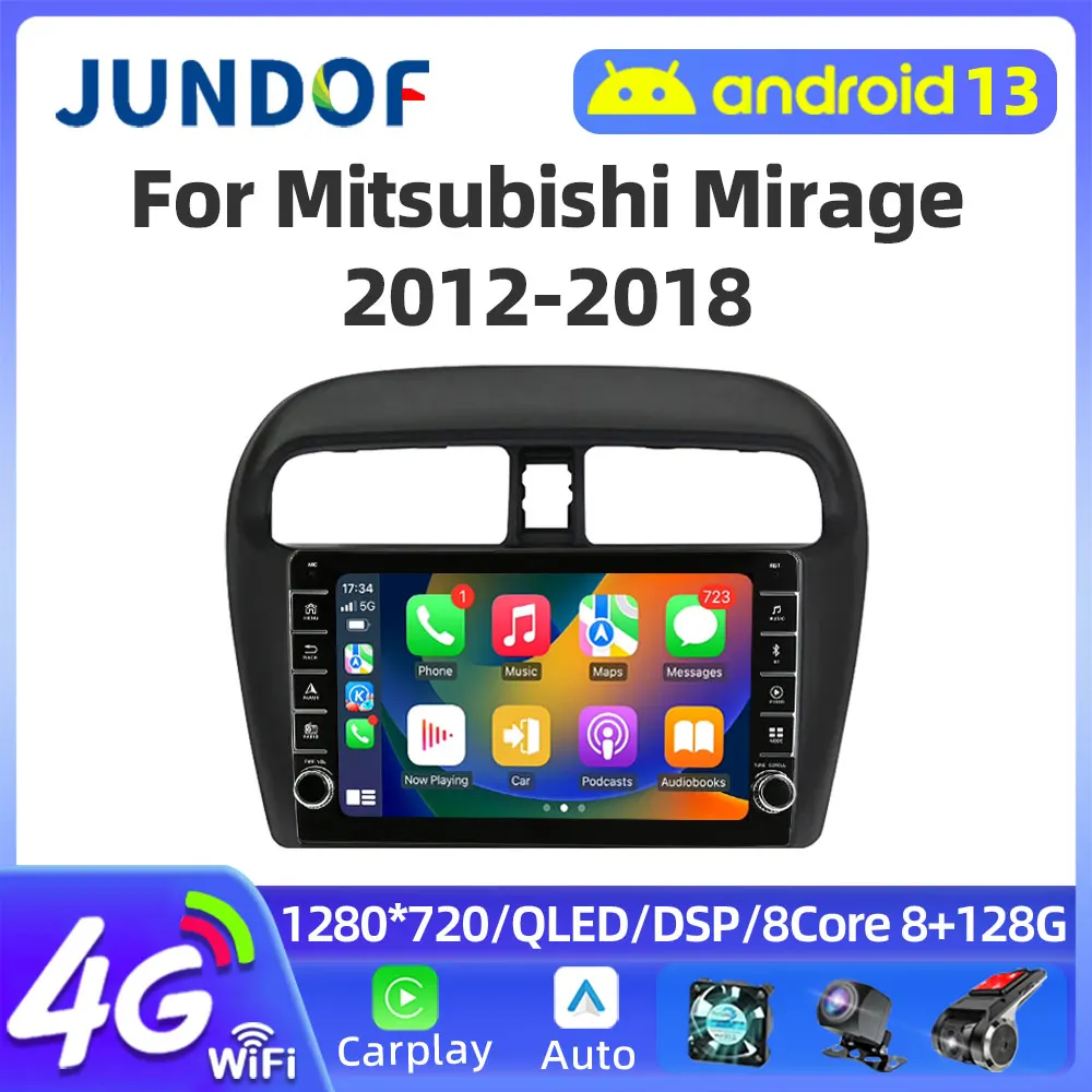 Jundof Android 13 For Mitsubishi Mirage Attrage 2012-2018 Car Radio Multimedia Video Player Stereo Navigation GPS BT 2din DVD