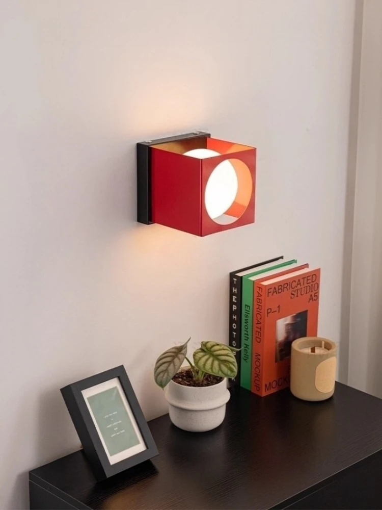 Memphis Bedroom Bedside Wall Lamps Red Yellow Glass Ball Lamp LED Modern Color Dopamine Living Room Corridor Aisle Wall Lights