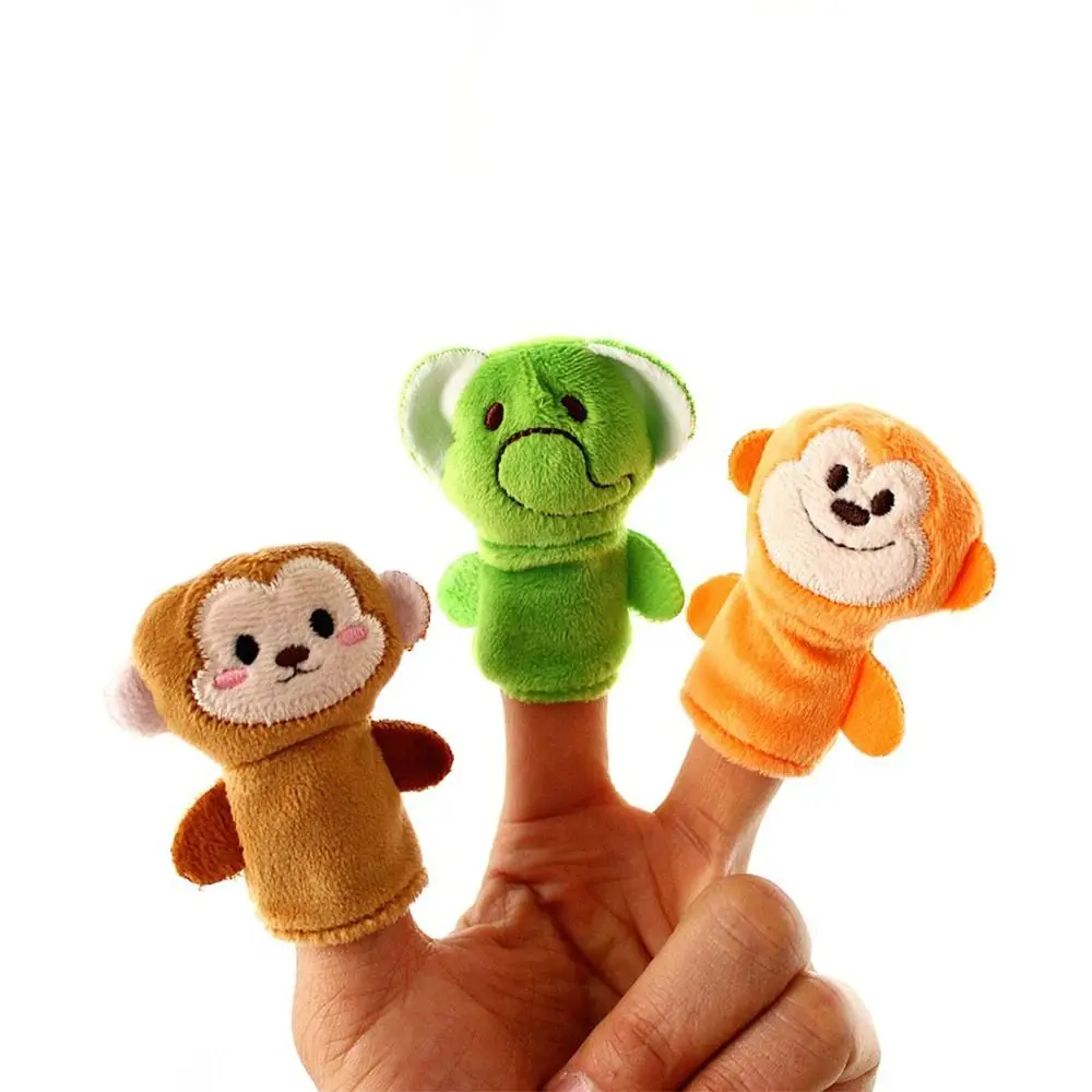 Cartoon Ouder-kind Kinderhandpop Pluche Aap Dierenpop Olifant Hond Vingerpop Educatief Speelgoed