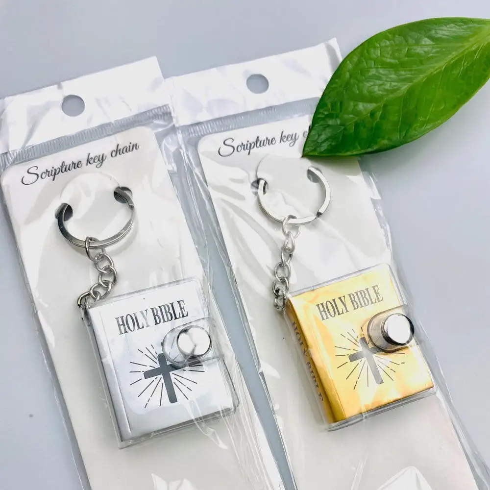 1 Pcs Mini Book Keychain Small Book Keychain Transparent Laser Keychain Mini Book Keychain Pendant Mini PVC Bag Pendant Jewelry