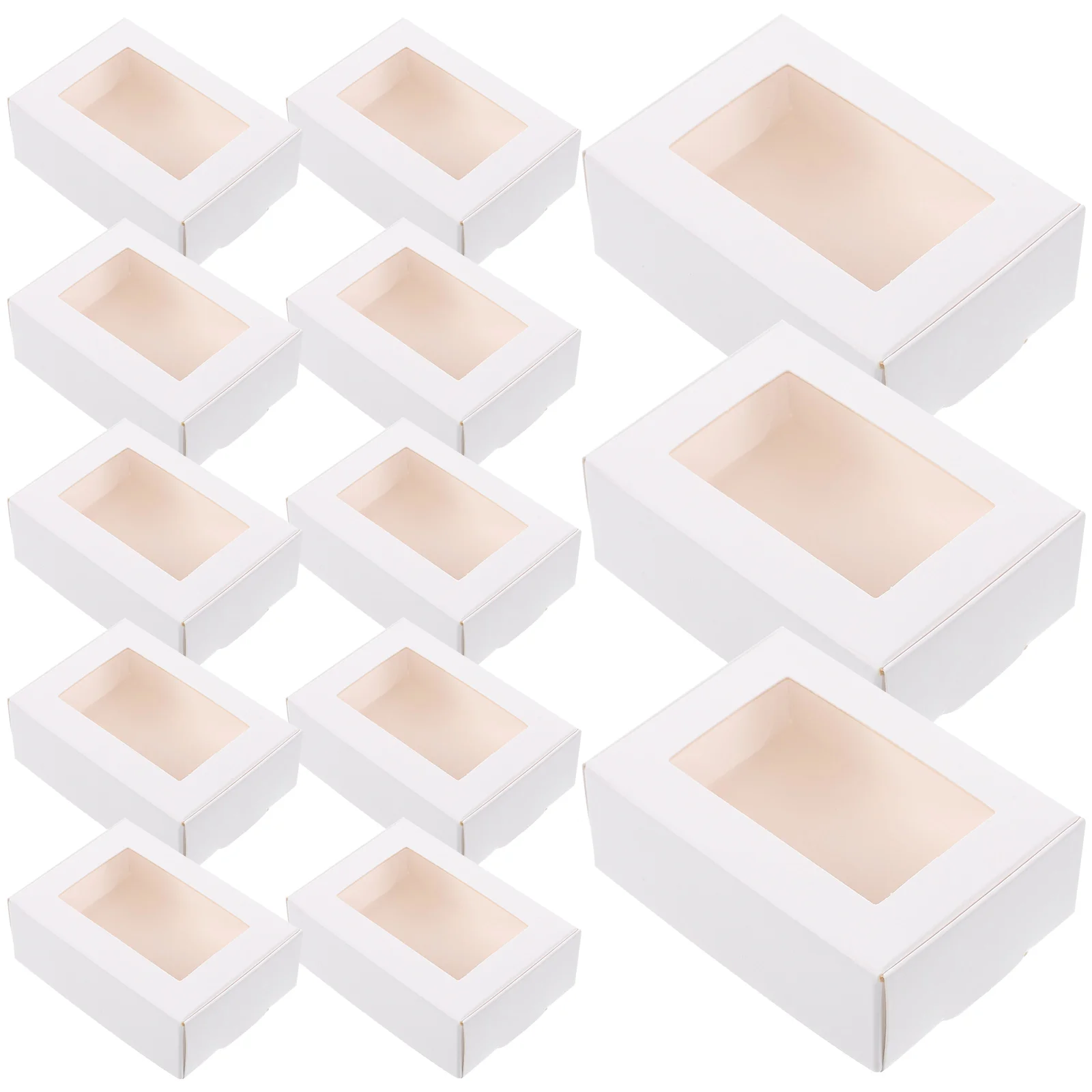 

50 Pcs Cake Boxes Paper Case Bakery Soap for Homemade Kraft Packing Containers Travel Wrapping Packaging