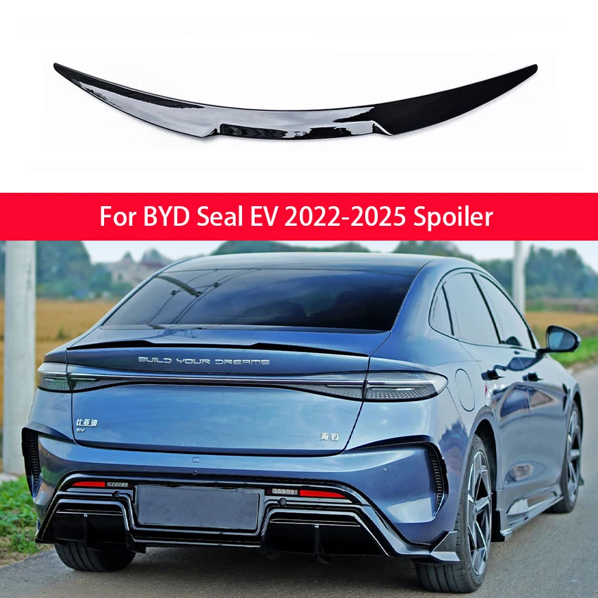 

For BYD Seal EV 2022 2023 2024 2025 Rear Trunk Lid Boot Ducktail Lip Spoiler Wings Black Carbon Tuning Car Styling Accessories