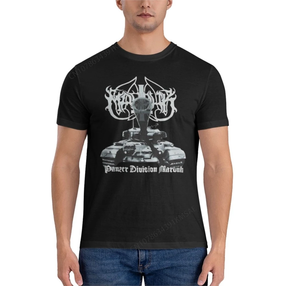 Men's Panzer Division T Shirts Marduk Patron Saint Pure Cotton Tops Casual Short Sleeve Round Collar Tee Shirt Summer T-Shirts