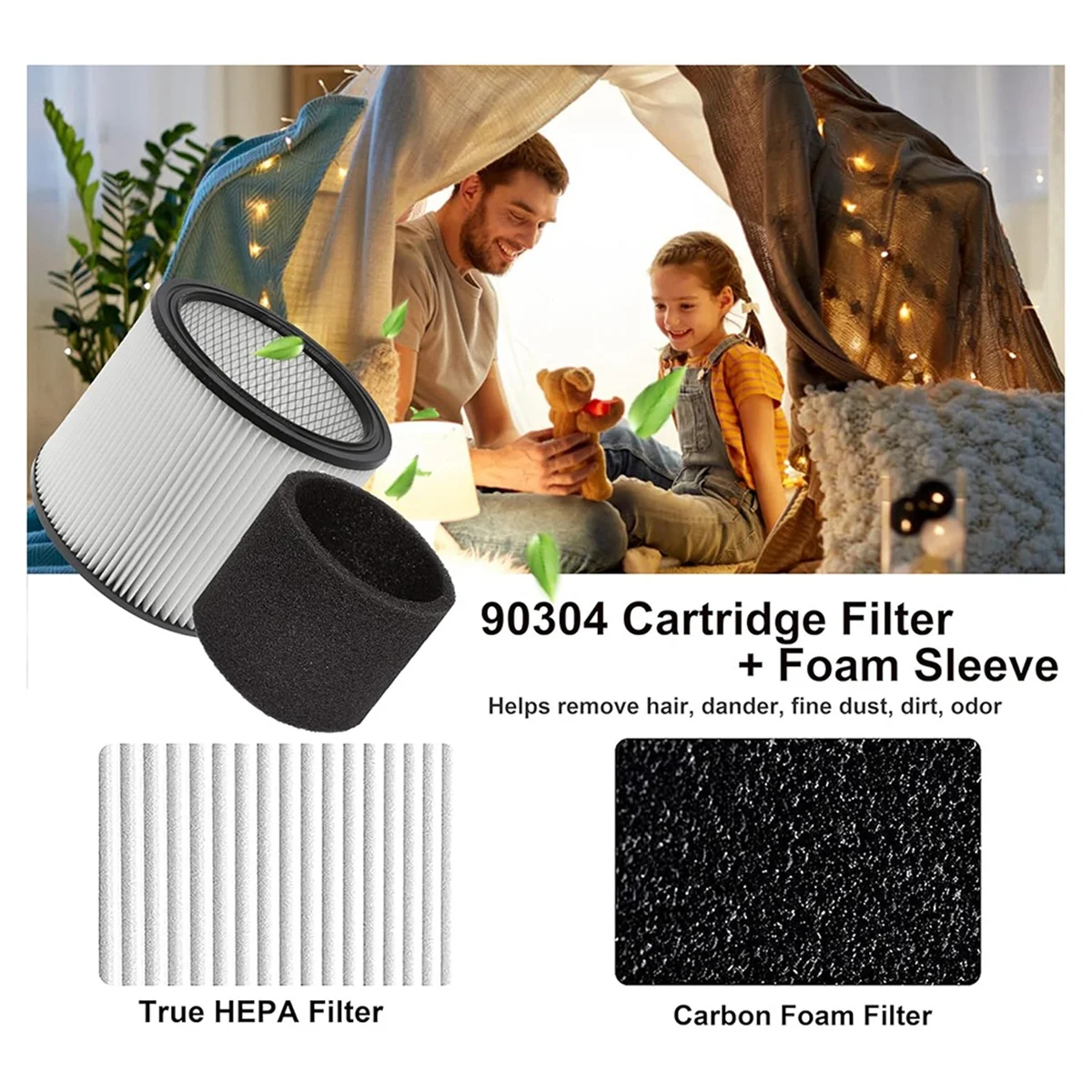 Сменный фильтр с картриджем HEPA 90304 для магазина-Vac 90304, 90350, 90333,5 галлонов вверх для влажного/сухого пылесоса