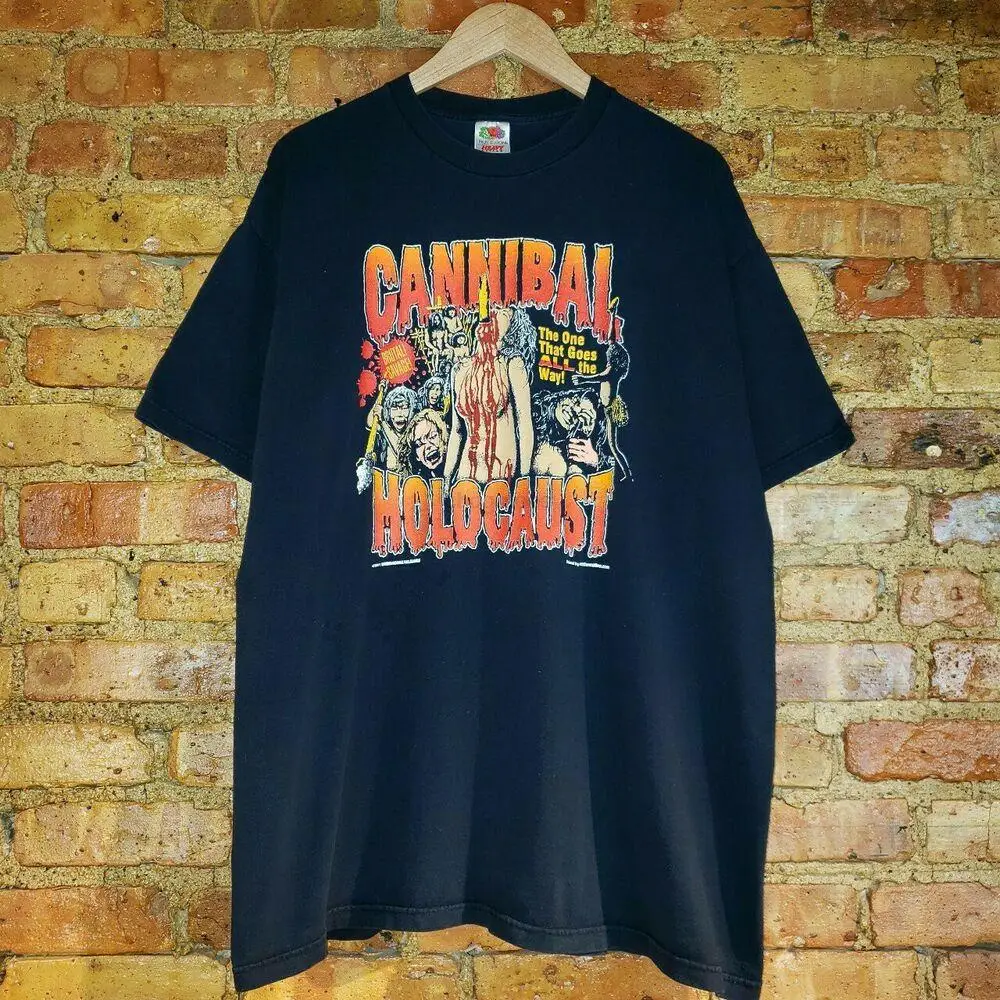 Vintage y2k 2001 CANNIBAL HOLOCAUST (1980) Promo T-Shirt Rotten Cotton Horror