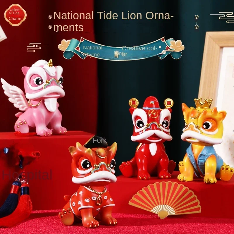 

Creative New Chinese Style National Trend Lion Dance Chinese Style Auspicious Lion Dance National Trend Home Ornaments