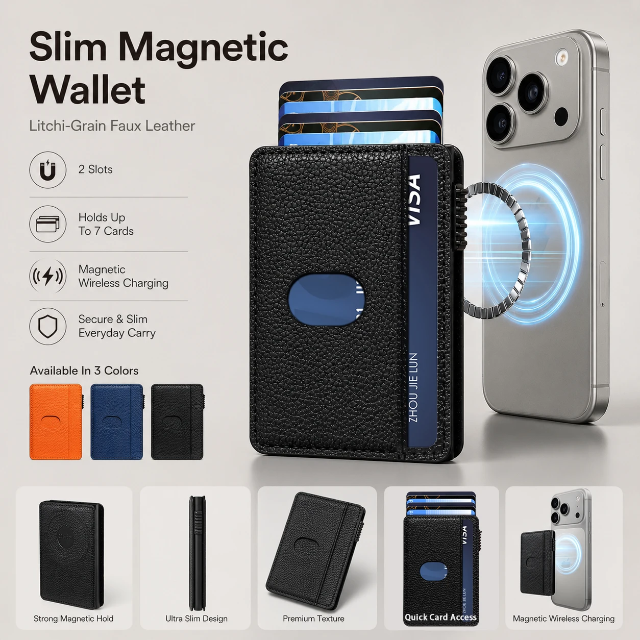 Phone Wallet Combo - Portfel męski Denior z magnetycznym zapięciem