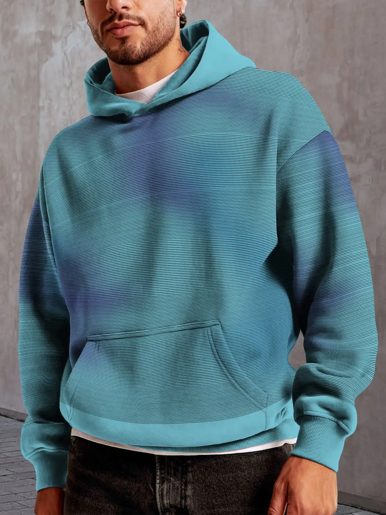 

Light blue ink splash style 3D print pattern Hoodie style colorful marble pattern hoodie sweatshirt cool street style pullover