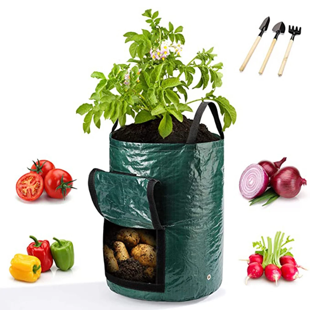 1pc 10-Gallon Grow Bags For Vegetables Plants With Handles Pots For Plants For Garden Flower Pots For Outdoor &Living Room