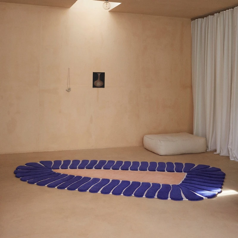 Irregular handmade living room carpet, light luxury high-end living room bedroom