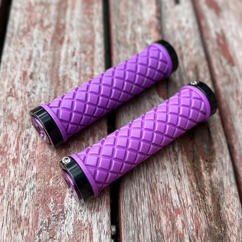 Universal Bike Lock-on Grips, Dual Side Lock, Rubber Anti-Slip Shock Absorbing Handlebar Grips for Mountain & Folding Bikes