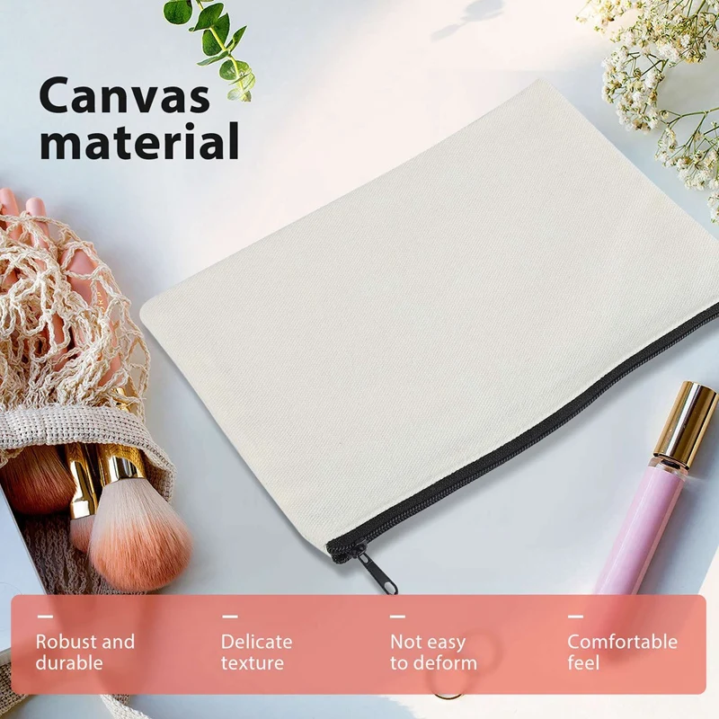 10 шт., сублимационные заготовки, сумка «сделай сам», теплопередача, косметички, железный чехол на молнии, холст, чехол для ручек для женщин и детей