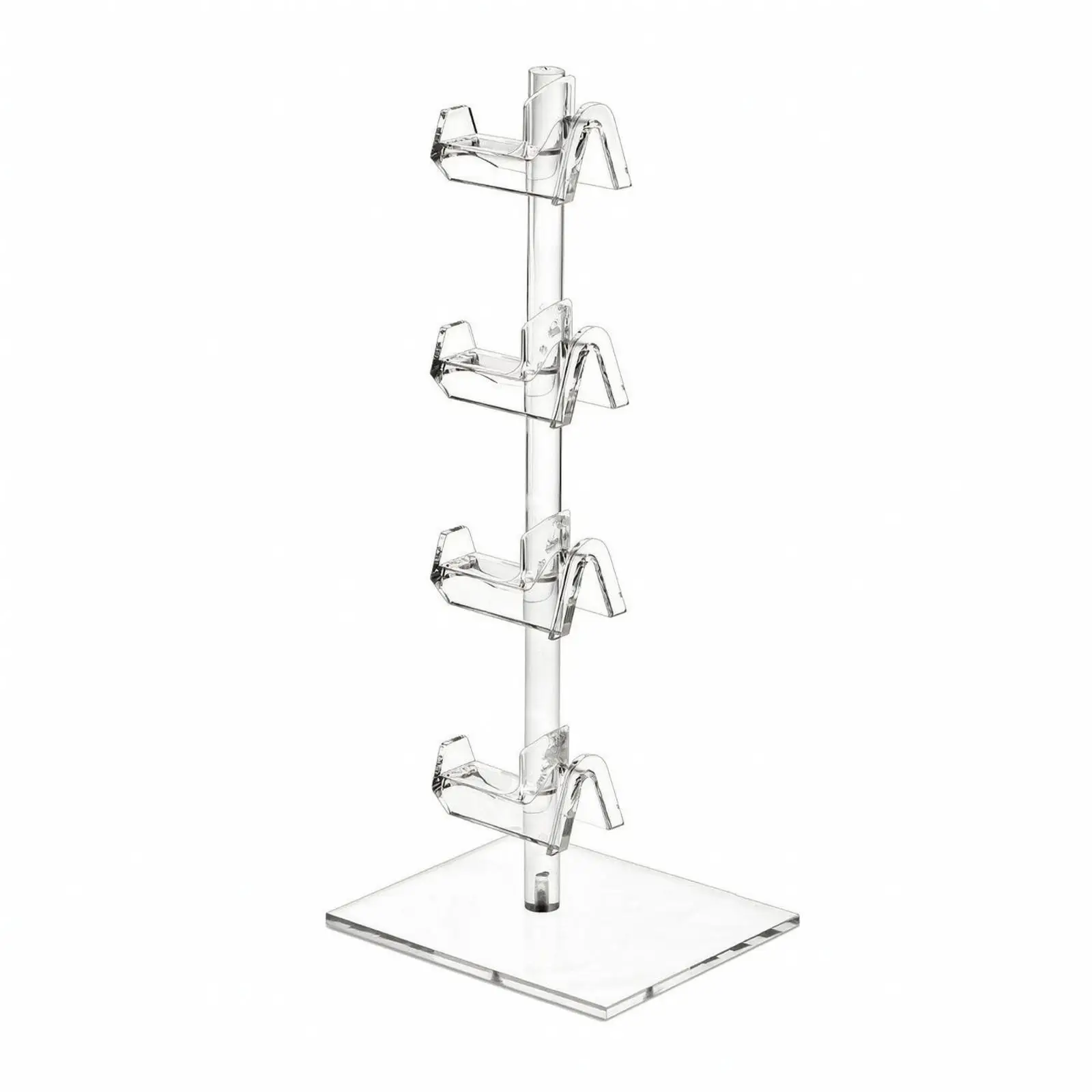 Acrylic Sunglass Display Stand for 4 Glasses Eyewear Holder Rack for Countertop Showcase Accessory Organizer