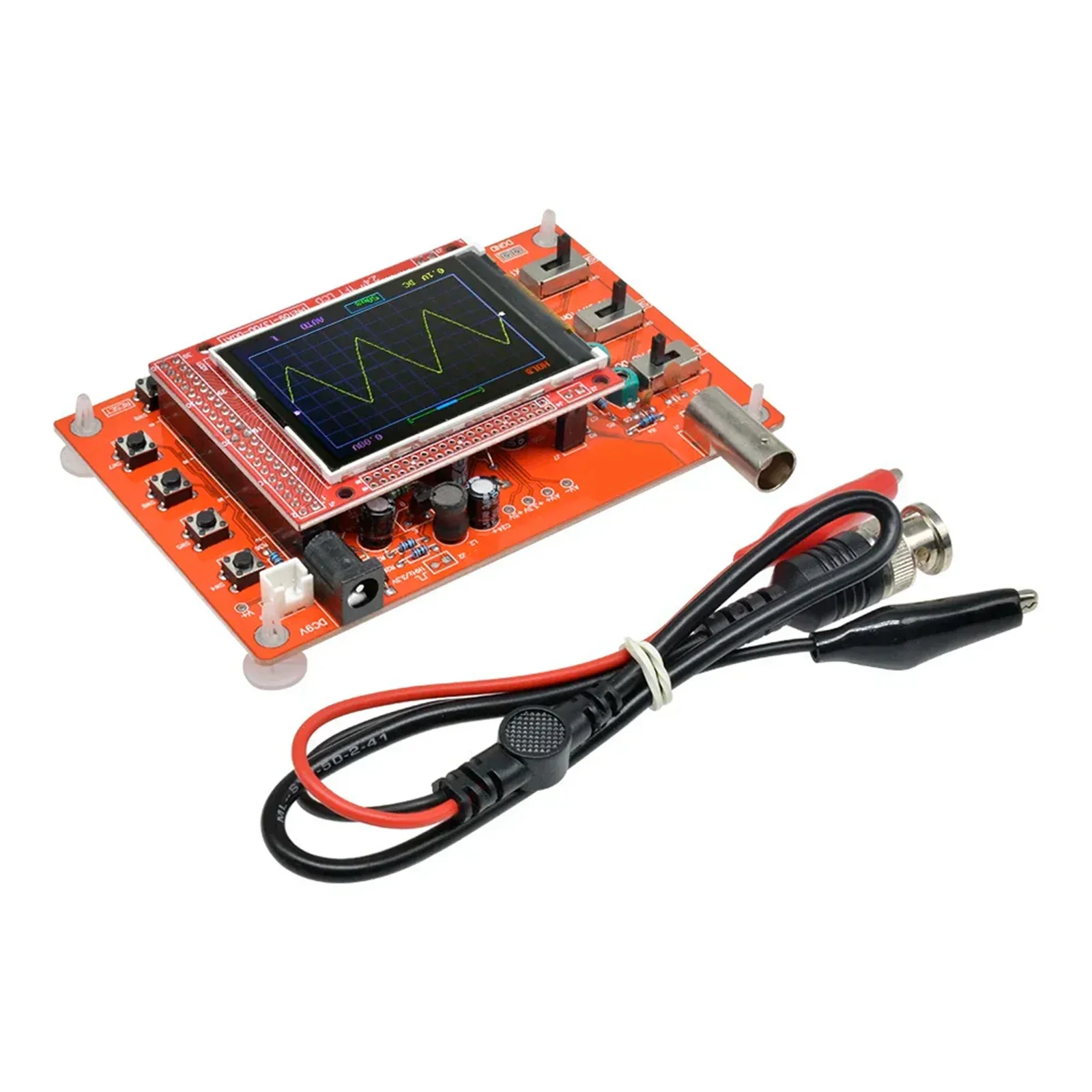 DS0138 Digital Oscilloscope 2.4 Inch TFT with LCD Display Alligator Probe Test Clip Fully Assembled for DIY Measuring Instrument