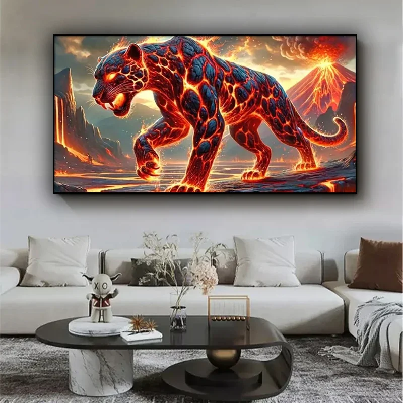 Fantasy Fierce Fire Leopard Unicorn Tiger DIY Diamond Painting New 2025 Diamond Mosaic Full Square Round Embroidery Cross Stitch