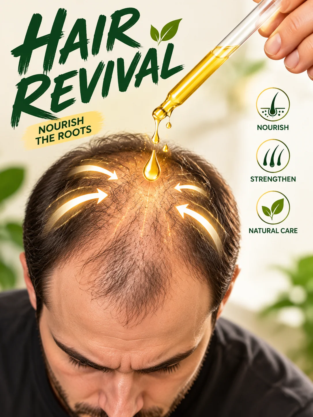 Hair Density Care Oil Scalp Nourishing Formula Natural Plant Extracts Leave-In Care for Thicker Looking Hair Appearance