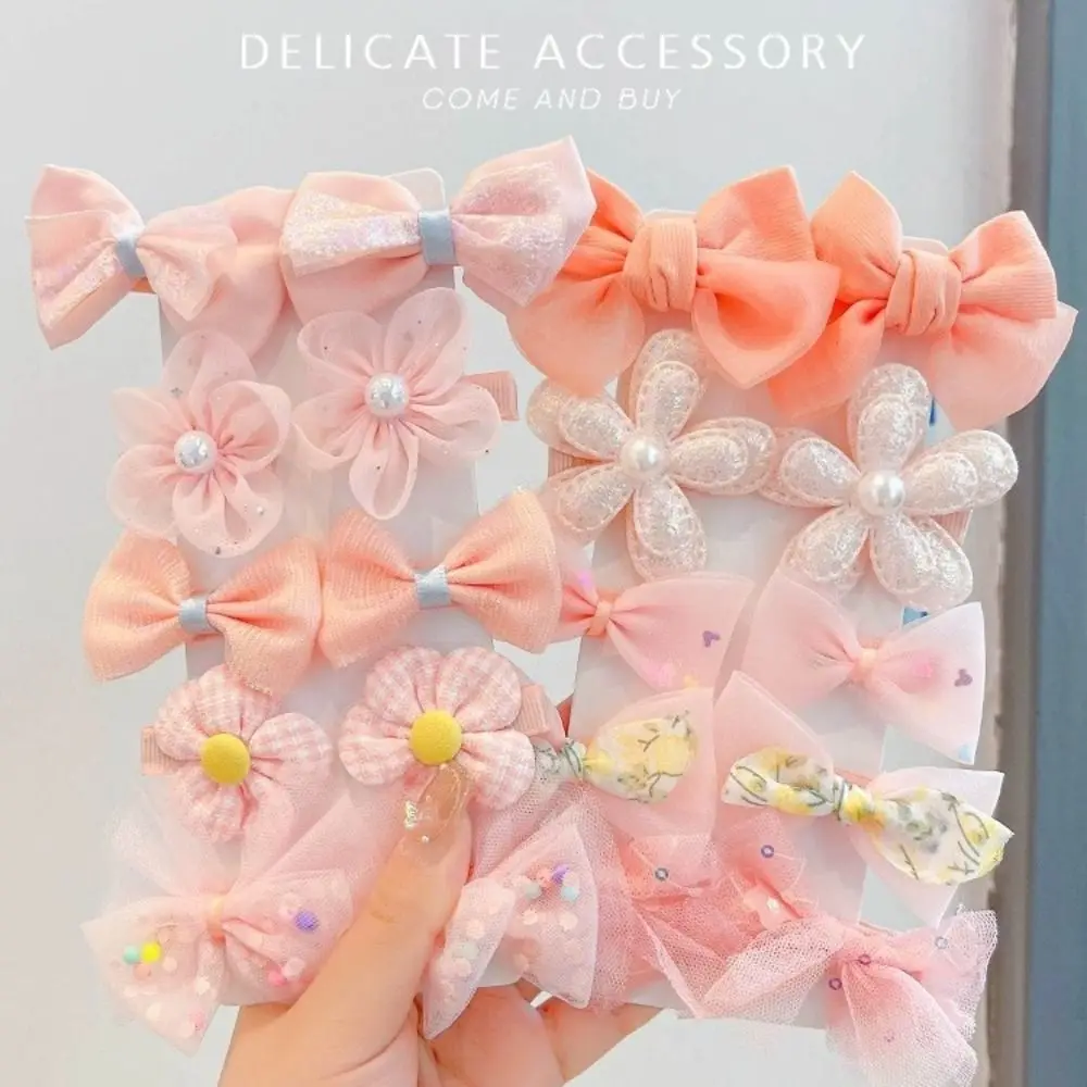 

10pcs Children Hair Clip Cute Multicolor Bow Flower Side Barrettes Bangs Broken Hairpin Baby Headwear Hair Accessories