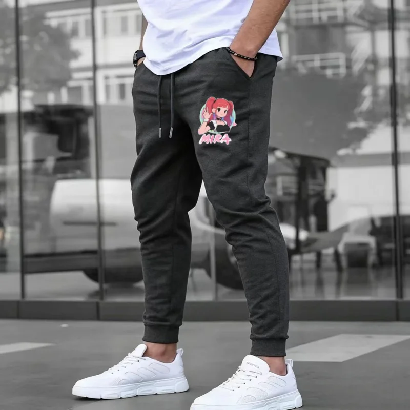 Men's Casual Jogger Pants Letter Print Elastic Waist Drawstring Trousers Streetwear Sports Sweatpants