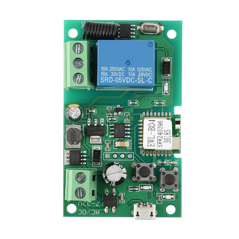 

Ewelink Wifi RF433 Self-locking Relay Garage Door Open Module 1 Way DC 7-32V Wireless Remote Control Switch Alexa Googole Home