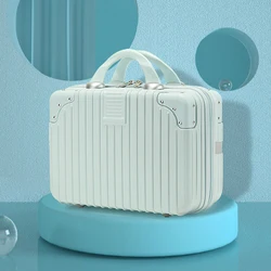 14 inch Cosmetic Box Hand Luggage Organizer Makeup Case Small Mini Travel Suitcase Password Box Boarding Case