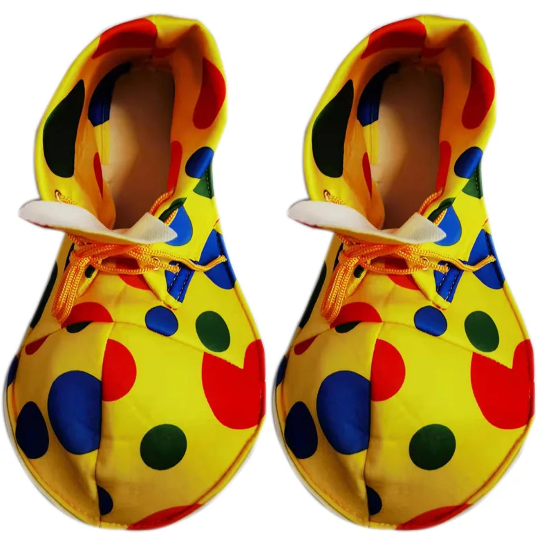 Carnival Party Cosplay Clown Shoes Yellow Dotted Big Head Shoes 3 Sizes